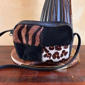 Liz Claiborne Animal Print Patchwork Crossbody Bag